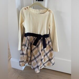 Elegant Kids Dress with Plaid Skirt